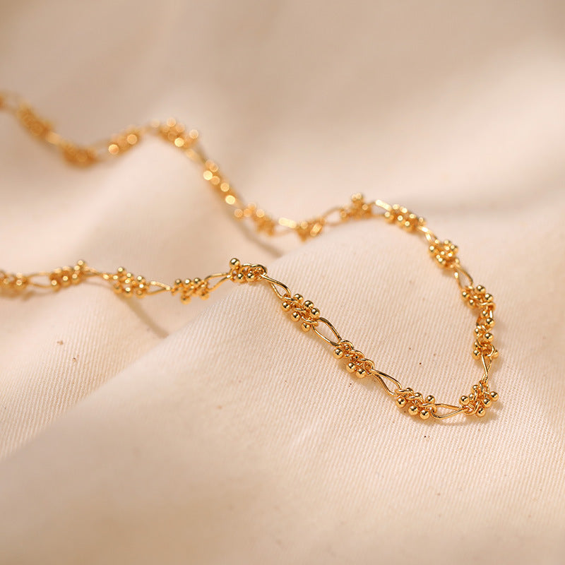 Soleivera Golden Blossom Necklace – Delicate Floral Chain Necklace