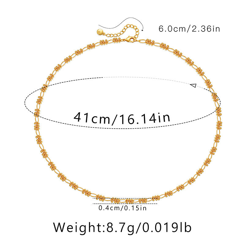Soleivera Golden Blossom Necklace – Delicate Floral Chain Necklace