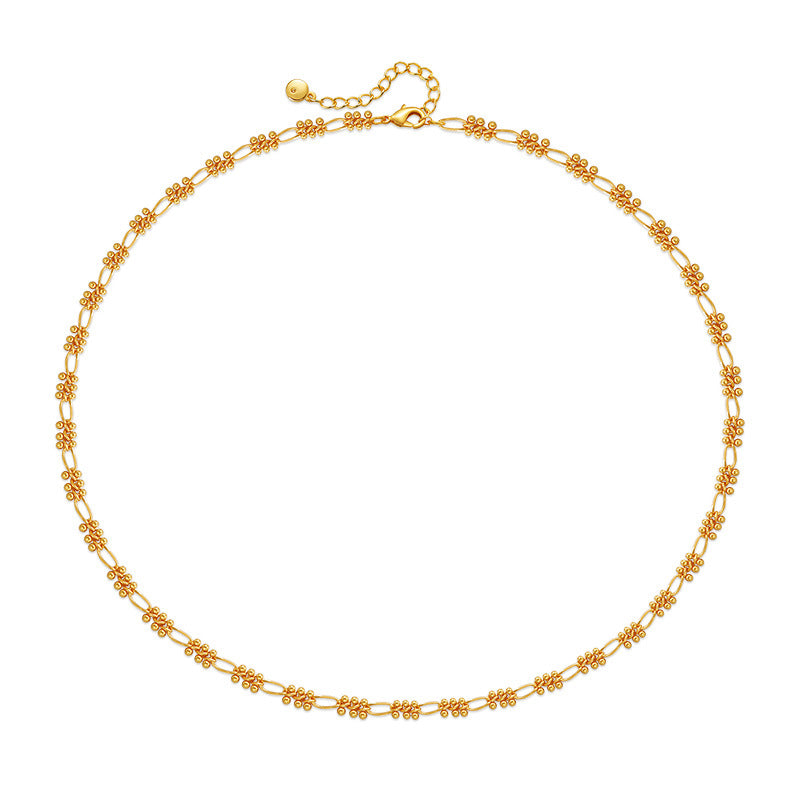 Soleivera Golden Blossom Necklace – Delicate Floral Chain Necklace